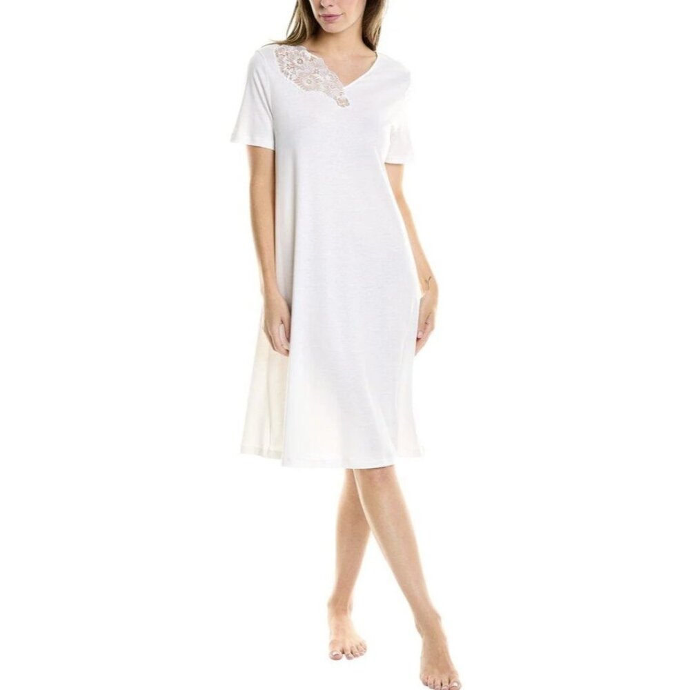 Hanro Naila Floral Lace White Nightgown ( XS )